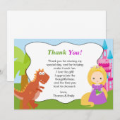 Dinosaur Princess bedankkaart (Voorkant / Achterkant)