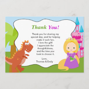 Dinosaur Princess Dank u Kaart