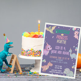 Dinosaur Princess Party 4e verjaardag Kaart
