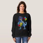 Dinosaur Puzzle Piece Autism Awareness Boys Kinder Trui (Voorkant volledig)