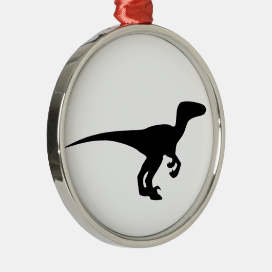 Dinosaur Raptor, Dino Design Metalen Ornament (Rechts)
