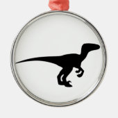 Dinosaur Raptor, Dino Design Metalen Ornament (Voorkant)