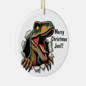 Dinosaur Raptor Keramisch Ornament (Rechts)