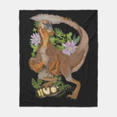 Dinosaur Raptor Oerwoud Art Fleece Deken (Voorkant)