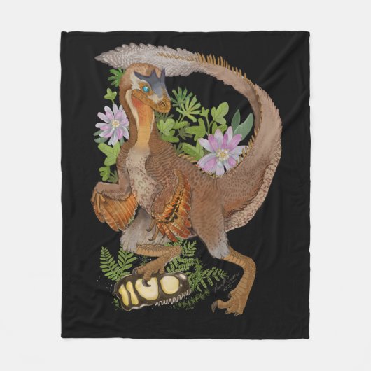 Dinosaur Raptor Oerwoud Art Fleece Deken (Voorkant)
