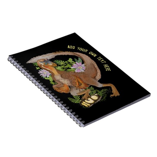 Dinosaur Raptor Oerwoud Art Notitieboek (Rechterzijde)