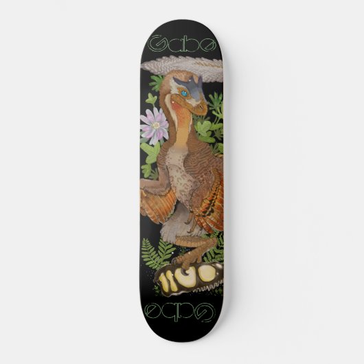 Dinosaur Raptor Oerwoud Art Persoonlijk Skateboard (Voorkant)
