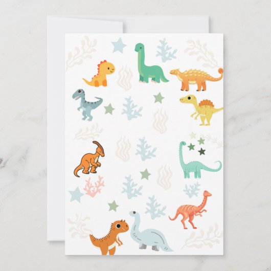 Dinosaur Rawr 3rd Birthday Party Boy Stomp Chomp Kaart (Achterkant)