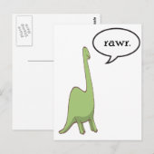 Dinosaur rawr. briefkaart (Voorkant / Achterkant)