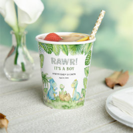 Dinosaur Rawr Het is een Boy Baby shower Papieren Bekers