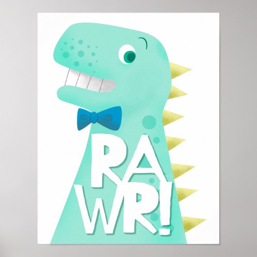 Dinosaur RAWR Nursery Kinder Room Poster (Voorkant)