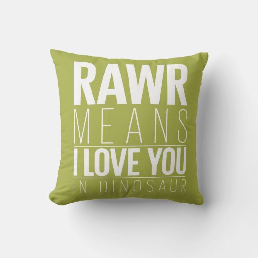 Dinosaur Rawr Pillow in Blue met Gray Chevron Kussen (Voorkant)