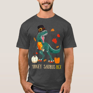 Dinosaur Rawr Thanksgiving Boys Turkey Saurus T re T-shirt