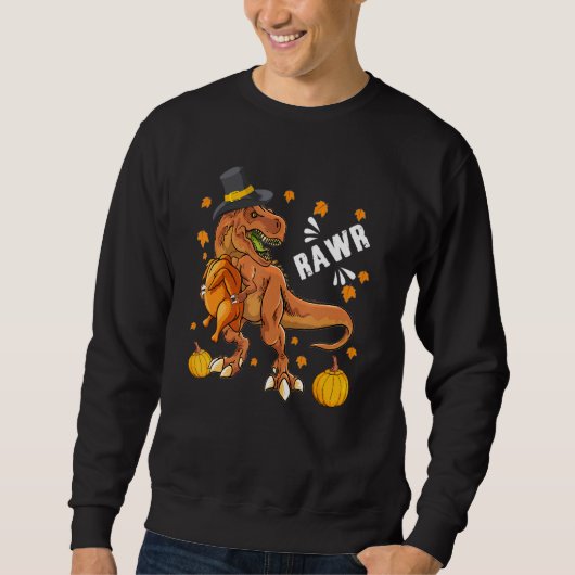Dinosaur Rawr Thanksgiving Boys Turkey Saurus T re Trui (Voorkant)