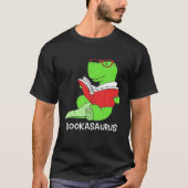 Dinosaur Reading Book Bookasaurus Bookworm T-shirt (Voorkant)