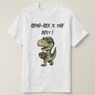 dinosaur, reading, book lover, cute nerdy t-shirt