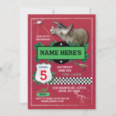 Dinosaur Red Cops Fun T-Rex Blue Kaart (Voorkant)