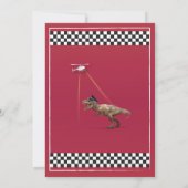 Dinosaur Red Cops Fun T-Rex Blue Kaart (Achterkant)