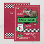 Dinosaur Red Cops Fun T-Rex Blue Kaart (Voorkant / Achterkant)