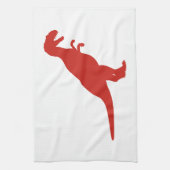 Dinosaur Red Theedoek (Verticaal)