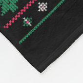 Dinosaur Reindeer Sleigh Ugly Christmas  Fleece Deken (Hoek)