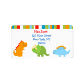 Dinosaur retour adreslabels etiket (Voorkant)