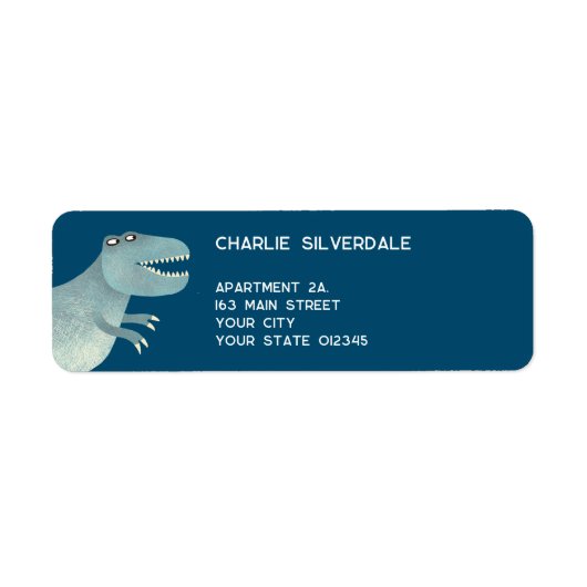 Dinosaur Return Address Etiket (Voorkant)