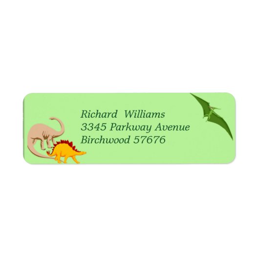 Dinosaur Return Address Label (Voorkant)