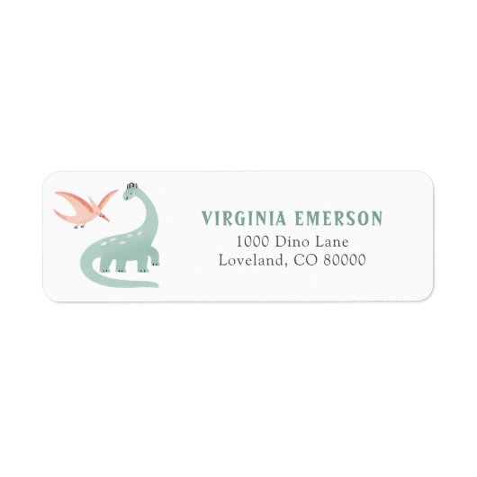 Dinosaur Return Address Label (Voorkant)