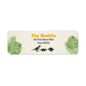 Dinosaur Return Address Labels Dinosaur Party (Voorkant)