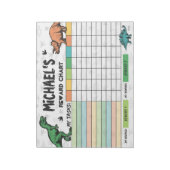 Dinosaur Reward Chart Persoonlijke Naam & Taken Notitieblok (Linkerzijde)