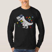 Dinosaur Rex Autism Awareness Month Support Puzzle T-shirt (Voorkant)