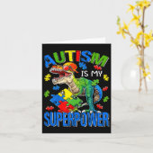 Dinosaur Rex Autism is mijn Superpower autisme Awa Kaart (Gele Bloem)