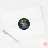 Dinosaur Rex Autism is mijn Superpower autisme Awa Ronde Sticker (Envelop)