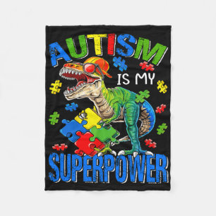 Dinosaur Rex Autisme Is Mijn Superkracht Autisme B Fleece Deken