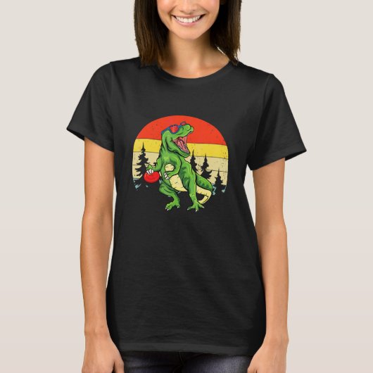 Dinosaur Rex Discgolf Kar Frisbee Kinderen T-shirt (Voorkant)