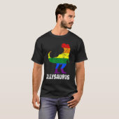 Dinosaur Rex Lgbt Gay Pride Flag Allysaurus Ally T-shirt (Voorkant volledig)