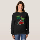 Dinosaur rex Riding Truck Christmas pajamas  Xmas Trui (Voorkant volledig)