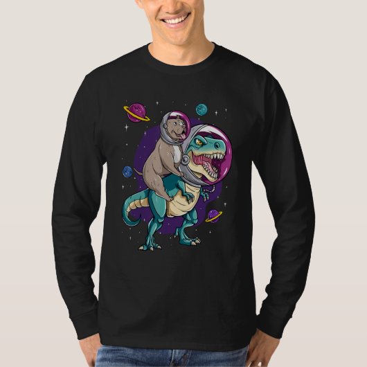 Dinosaur Rex Space Planets Sparkles T-shirt (Voorkant)