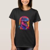Dinosaur Rex Synthwave Vaporwave Retro 80s Chillwa T-shirt (Voorkant)
