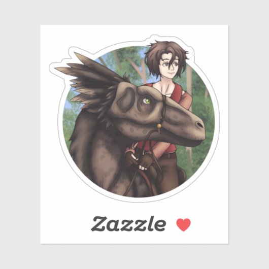 Dinosaur Rider Sticker (Vel)