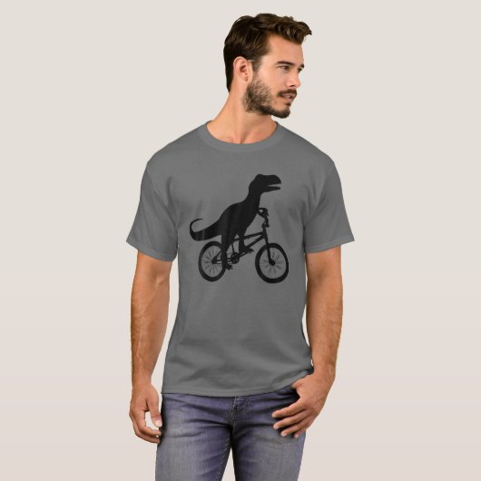 Dinosaur Riding Bike | Cute Bike-Dino Lovers T-shi T-shirt (Voorkant volledig)