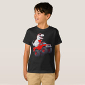Dinosaur Riding Monster Truck Grappig T-shirt (Voorkant volledig)
