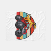 Dinosaur Riding Monster Truck Lazy Halloween Costu Fleece Deken (Voorkant (Horizontaal))