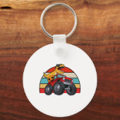 Dinosaur Riding Monster Truck Lazy Halloween Costu Sleutelhanger (Voorkant)