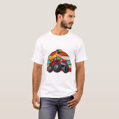 Dinosaur Riding Monster Truck Lazy Halloween Costu T-shirt (Voorkant volledig)