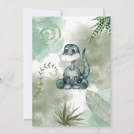 Dinosaur Roar Birthday Party Invitation Kaart (Achterkant)