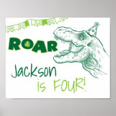 Dinosaur Roar Birthday Sign Poster (Voorkant)