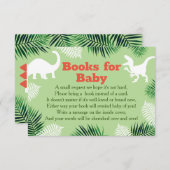 Dinosaur Roar Book Request Baby shower Informatiekaartje (Voorkant / Achterkant)