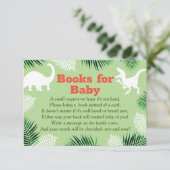 Dinosaur Roar Book Request Baby shower Informatiekaartje (Staand voorkant)